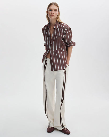 Ecru Sport with Brown Stripes