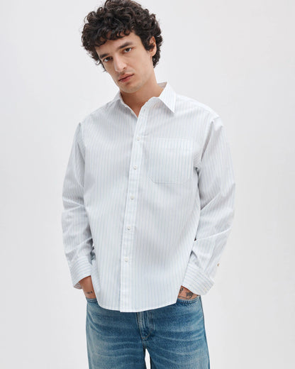 White/Blue Stripe