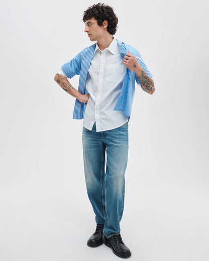 White/Blue Stripe